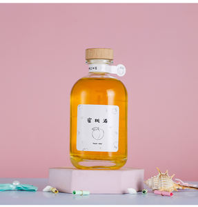 Botella de Vidrio Vacía para Bebidas al por Mayor, 250 ml, 350 ml, 500 ml, Transparente, Esmerilada, Redonda, Personalizada, con Tapón de Corcho - Product Image 3