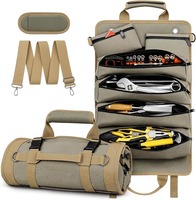 Sac à outils enroulable, sac à outils robuste 1680D avec pochettes à outils détachables