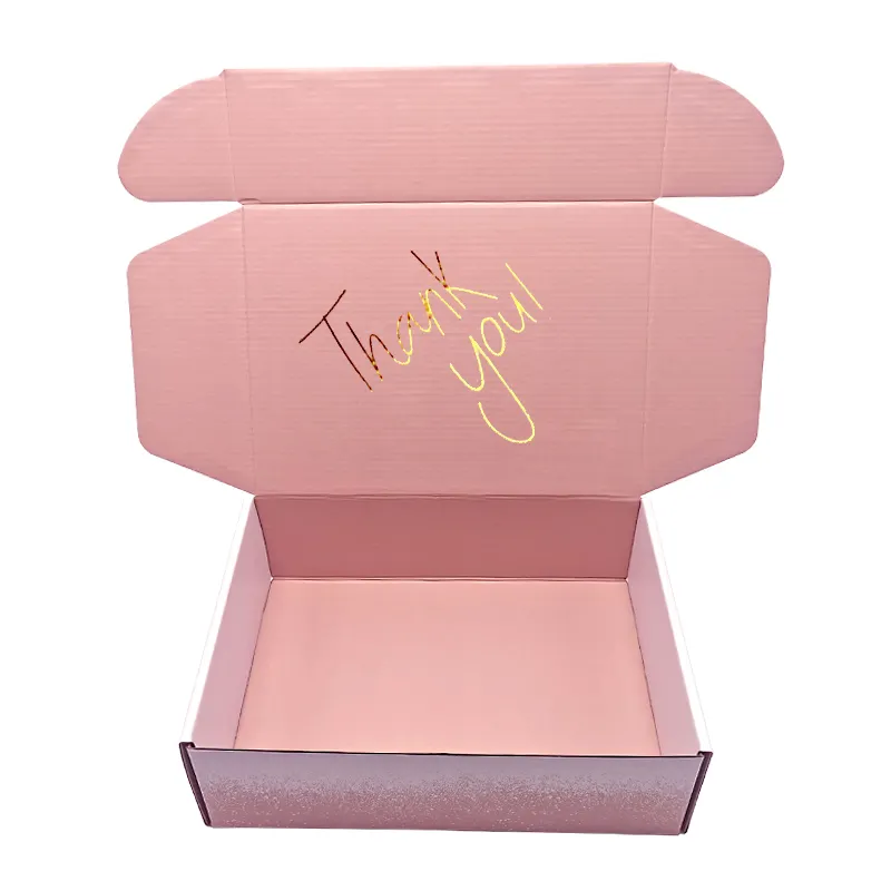 Individuelles Logo Karton Kartons Versand Mailer Box Rosa Kosmetische Set Kosmetik Mailing Hautpflege Wellpappe Verpackung Boxen