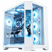 Caja de computadora SAMA PC de vidrio templado ATX CPU Gaming Gabinete de PC de escritorio Chasis de computadora con pantalla