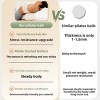 Balón de Yoga de PVC de 25 cm para Adultos, Ejercicios de Suelo Pélvico, Hipertensión, Postparto, Pilates, Inflable, Antiexplosión, Duradero