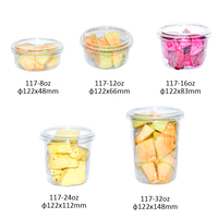 Boîtes d'emballage transparentes en PET recyclé pour salades et fruits coupés, contenants jetables en plastique pour salades de fruits et charcuterie, vente en gros