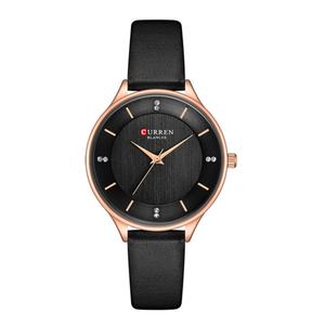 Montre à quartz pour femme en cuir de luxe avec boîtier en alliage, cadran à aiguilles, 35 mm, ronde, étanche, style mode et sport - Product Image 2