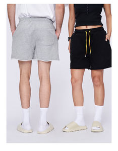 กางเกงขาสั้นผ้าฝ้ายโพลีเอสเตอร์สำหรับทั้งชายและหญิงสำหรับใส่วิ่งโลโก้ขนาด5นิ้วใส่ได้ทุกเพศสำหรับฤดูร้อน - Product Image 4