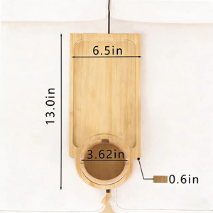 <b>Bamboo</b> Sofa Crevices Tray With Cup Holder Wooden Remote Storage Rack Multifunction Coffee <b>Table</b> For Living Room - Product Image 2