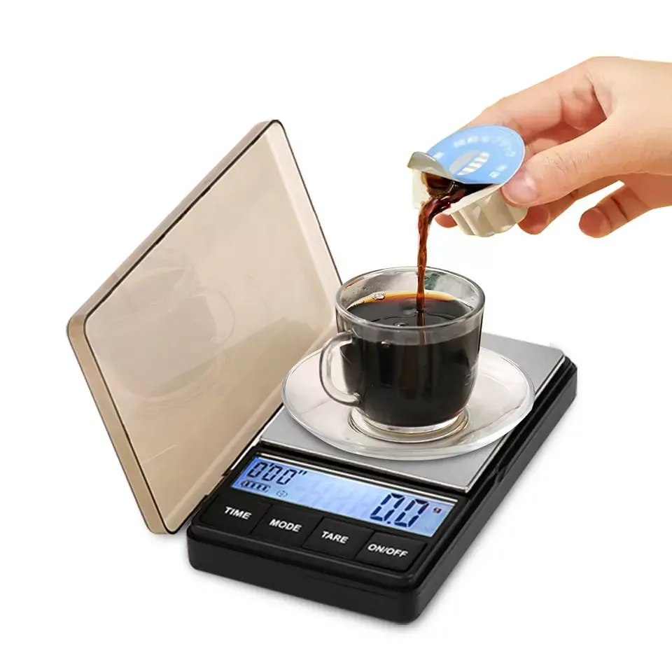 0,1g elektronische Küche Lebensmittel wiegen wasserdichte Funktions waage Coffee Shop Kaffee waage Digitale Taschen waage mit Timer