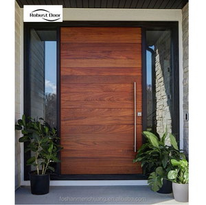 Puerta Robusta de Madera para Exteriores, Puertas de Seguridad para Entrada Principal de Casas, Estilo Francés - Product Image 6