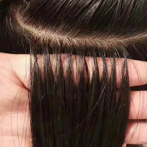 Extensions de cheveux humains 100% vierges Remy pré-collées à la kératine russe, double épaisseur, pointe plate, cheveux raides - Product Image 6