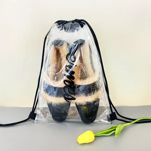 拉绳背包透明塑料聚氯乙烯定制时尚男女通用绳高档聚酯运动无纺布拉绳袋