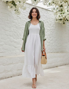 ชุดเดรสลำลองสำหรับผู้หญิง ผ้าเนื้อนุ่มสบาย เหมาะสำหรับการไปเที่ยวชายหาด วันหยุดฤดูร้อน และสไตล์สบายๆ - Product Image 2