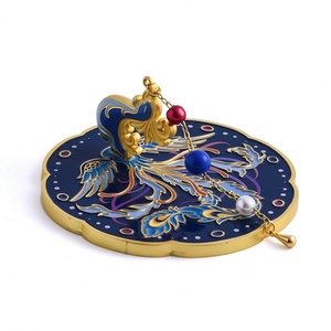 Special Unique Chinese Asia Style Metal Color Soft Enamel Phoenix Custom <b>Compact</b> <b>Mirror</b> With Tassel - Product Image 5