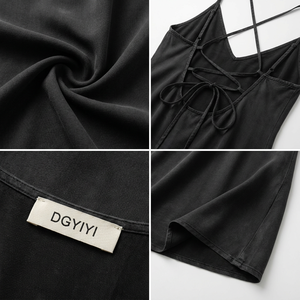 Robe longue en tissu soyeux personnalisée <span class=keywords><strong>Paris</strong></span> <span class=keywords><strong>Midnight</strong></span> pour femme, col bénitier, dos nu, coupe biais noire, taille naturelle, du S au 5X, grandes tailles - Product Image 3