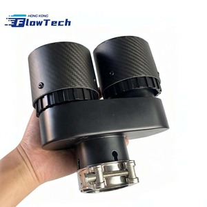 ปลายท่อไอเสียคู่แบบคาร์บอนไฟเบอร์ FlowTech แกนกลางสแตนเลส สำหรับ BMW ซีรีส์ 3 รุ่น G20 G21 320d 330i - Product Image 2
