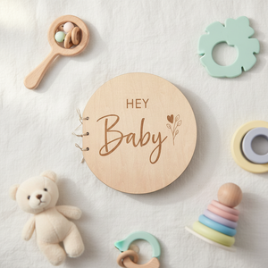 Olá bebê papel de madeira <span class=keywords><strong>Baby</strong></span> Shower Keepsake Guest Book para o presente do crescimento do bebê - Product Image 1