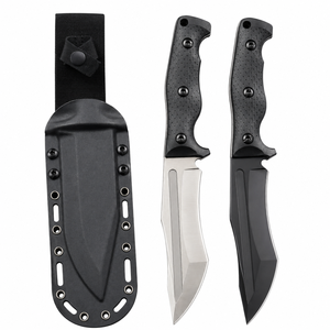 Cuchillo de caza KB Full Tang 8Cr13 de hoja fija con mango de fibra de nailon, cuchillo táctico de supervivencia para exteriores y camping con funda de fibra de vidrio. - Product Image 1