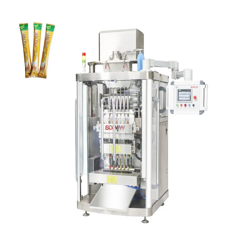 Vertical forming filling sealing packing machine for stick bags and sachet pouch bag filling liquid powder granule products