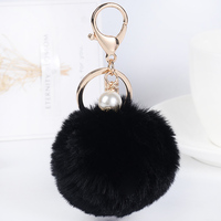 Porte-clés en peluche de dessin animé pour femmes de luxe, artisanat en émail fait à la main avec ours et trèfle à quatre feuilles, forme 3D, pendentif en fourrure