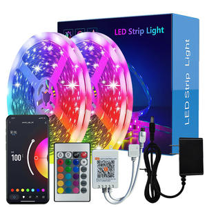 ไฟ LED บลูทูธแบบมีกาวในตัว 5050 สีสัน RGB สร้างบรรยากาศอัจฉริยะ ยืดหยุ่นได้ แรงดันต่ำ 12v ชุดไฟเส้น พร้อมฟังก์ชั่นดนตรี - Product Image 1