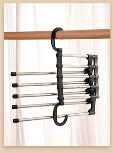 ZQ37 Suporte para Calças Dobrável de 5 Camadas, Cabides para Jeans e Calças, Economizador de Espaço Multifuncional - Product Image 4
