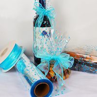 Rouleau de papier d'emballage imprimé (31,5 po x 100 pi), papier d'emballage transparent pour paniers-cadeaux de fleurs