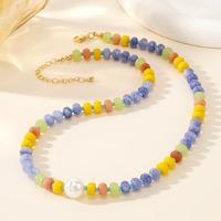 Collier de pierres précieuses semi-précieuses délicat collier de perles de tourmaline arc-en-ciel collier de perles de perles bijoux de charme pour les femmes