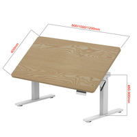 Table de studio de peinture à inclinaison réglable pour maison moderne Table de bureau électrique avec cadre en acier pliable Bureau à dessus rabattable