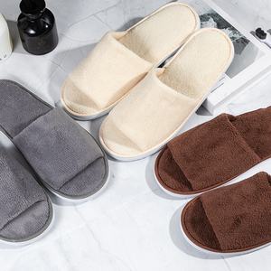 Хлопковые тапочки с открытым носком и коралловой флисовой подкладкой - Product Image 5