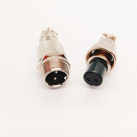 GX16 2-Poliger Runder Luftfahrtstecker Zinklegierung Vernickelte Steckverbindung OD16mm für Industrieautomation