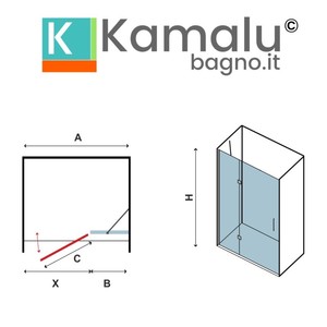 Kamalu KT4000 Box Doccia Senza Telaio 90cm con Anta a Battente, Struttura in Alluminio 8mm con Lato Fisso, Cabina Doccia Impermeabile - Product Image 4