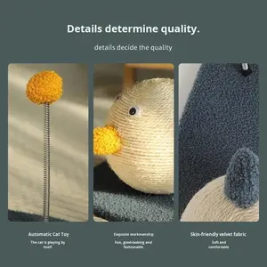 Mainan kucing tiang goresan dan pohon, mainan Sisal tidak rontok bola kayu dan bingkai memanjat karton dikemas mainan kucing - Product Image 3