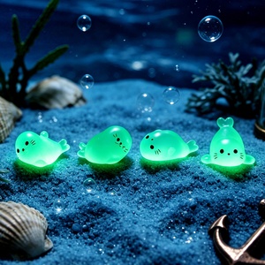 ตุ๊กตาเรซิ่นสัตว์ทะเลน่ารักเรืองแสงในที่มืด ของตกแต่งตู้ปลา งานฝีมือ DIY และของชำร่วยงานปาร์ตี้ - Product Image 6
