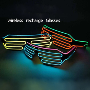 Ánh sáng tối màn trập kính đôi không dây nhấp nháy <span class=keywords><strong>Glow</strong></span> EL hiệu ứng có thể sạc lại 3D kính Halloween tốt nghiệp trường pin - Product Image 3