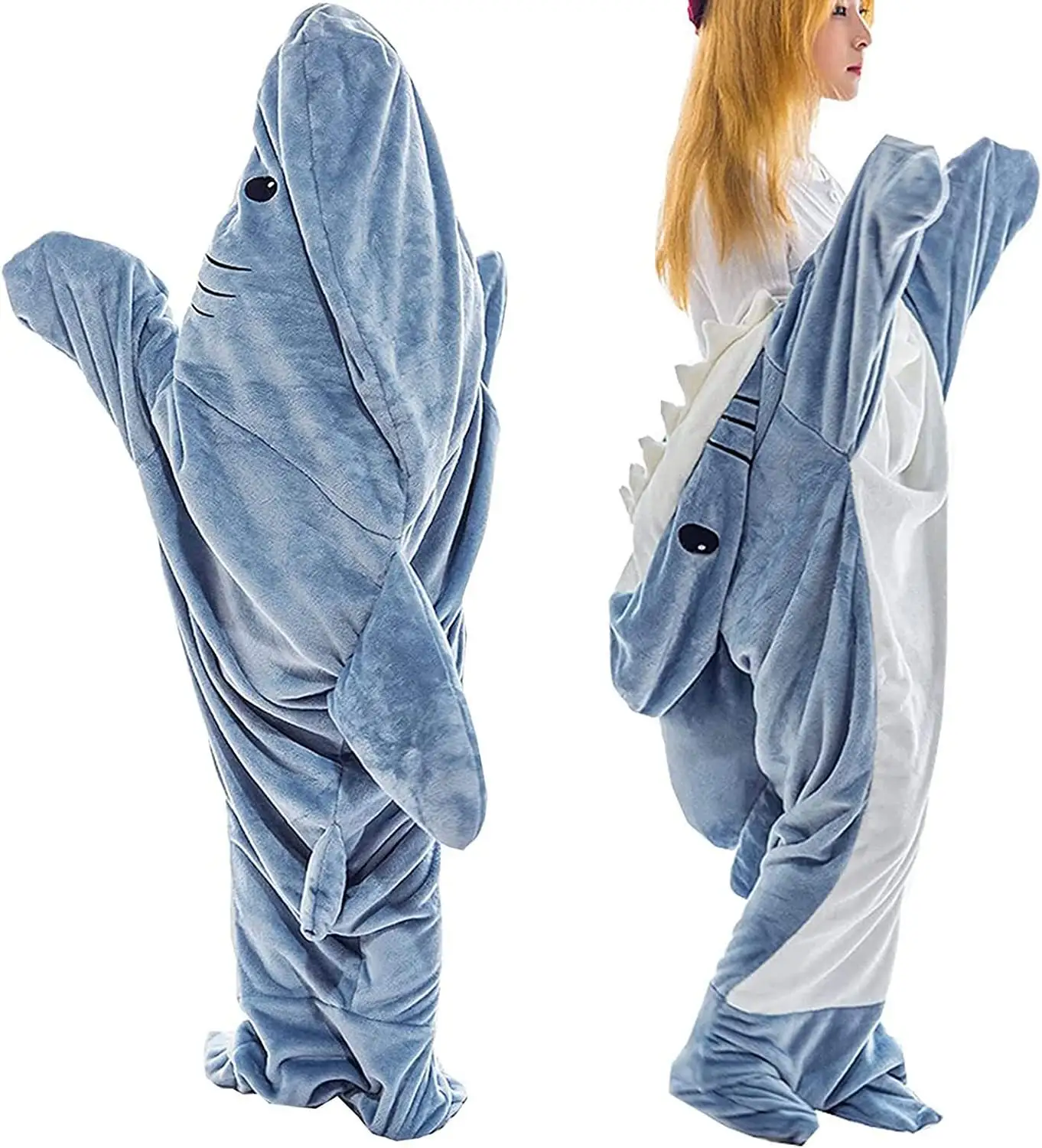 Bán buôn giá rẻ chất lượng cao dành cho người lớn M L XL XXL cosplay bên phim hoạt hình kawaii Blur màu hồng cá mập onesie hoodie đồ ngủ