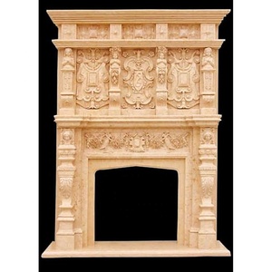 Cổ Lớn Cao Chạm Khắc Đá Cẩm Thạch Lò Sưởi Surround Kệ Mantel Để Bán - Product Image 4