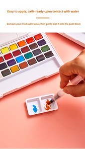 Ensemble de peinture à l'eau solide de 12 couleurs pour étudiants et enfants, idéal pour le <span class=keywords><strong>dessin</strong></span>, l'esquisse et la peinture - Product Image 5