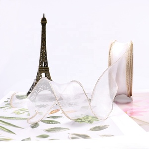 Vàng Cạnh Vòng Tay Lụa Ruy Băng 10 Bãi Bó Hoa Gói Và Bán Hoa Làm Việc Quà Tặng Ruy Băng - Product Image 6