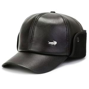 Ông già mùa đông vịt Mũ bóng chày Mũ da mùa đông ấm áp cho bố ông nội nam trung niên có bảo vệ tai - Product Image 1