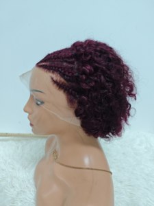 Letsfly Promotion $23 <b>Braid</b> Short Pixie Curly 13x4 Lace Frontal <b>Wigs</b>, 100% Human Hair Natural Black Color Short Cut <b>Wigs</b> - Product Image 2