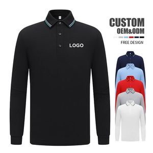 Men's Long Sleeved Polo <b>Shirts</b> Casual Business Long Sleeved <b>T</b>-<b>shirts</b> Custom Printed Plus Size Men's Long Sleeved <b>Collar</b> <b>Shirts</b> - Product Image 1