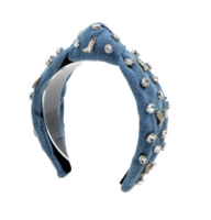 Bandeau en verre coloré fait à la main avec strass en cristal, fleur rembourrée, accessoires pour cheveux, bandeau en diamant pour femmes