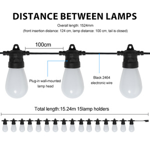 Guirnalda de luces <span class=keywords><strong>LED</strong></span> IP65 resistente al agua, modo de luz RGB, Control remoto, decoración colgante para interior y exterior, para patio, hogar y jardín - Product Image 5