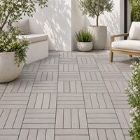 Dalles emboîtables WPC anti-putrescence et antidérapantes, résistantes à la pluie, pour allées extérieures, piscines et jardins