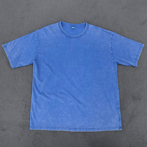 批发男士定制 220gsm 100% 棉 T 恤 男士大码酸洗衬衫 高品质 DTF 印花衬衫 - Product Image 1