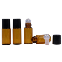 Flacon de parfum en verre couleur ambre, avec mini boules, huile essentielle, roller, capacité de 1ml, 2ml, 3ml, 5ml, 10ml