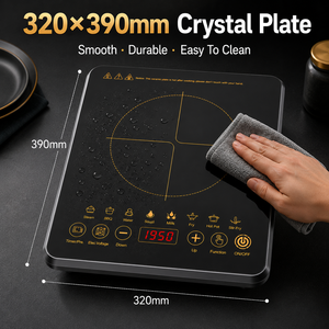 Estufa Eléctrica <span class=keywords><strong>de</strong></span> Inducción Compacta para el Hogar, 1950W, Portátil, con Protección Contra Sobrecalentamiento y Base <span class=keywords><strong>de</strong></span> Goma Antideslizante KI02013 - Product Image 3