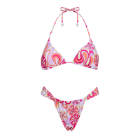 Maillot de bain personnalisé avec logo couleur, impression marque privée, bikinis, maillots de bain pour filles, maillot de bain sexy, maillot de bain femme, ensemble bikini trois pièces