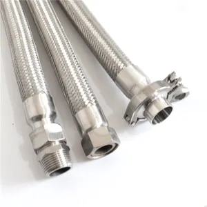 High Pressure Stainless Steel Wire Braided Corrugated Flexible Metal Hose With Quick Camlock Coupling