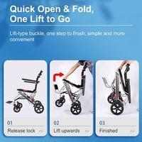 Nouveauté : fauteuil roulant léger et compact en aluminium, pliable en une seconde, sans assemblage, pour personnes handicapées