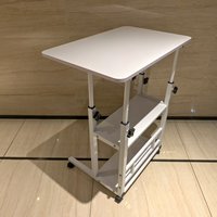 Table de chevet mobile à hauteur réglable en MDF, bureau d'étude pour étudiants, bureau à domicile, bureau pour ordinateur portable avec roulettes