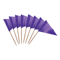 Etiquettes personnalisées en bambou pour gobelets jetables Newell, motif carreaux champêtres, avec drapeaux en papier pour piques à cocktail